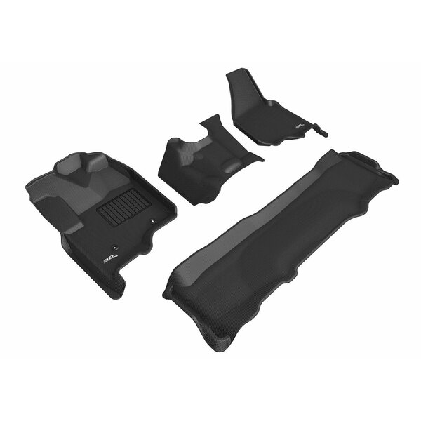 3D Mats Usa Custom Fit, Raised Edge, Black, Thermoplastic Rubber Of Carbon Fiber Texture, 4 Piece L1FR08901509